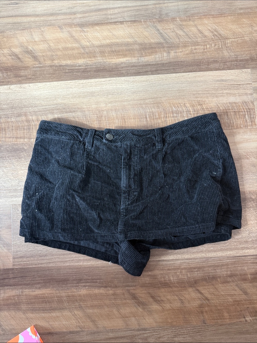 Black Corduroy Mini Skirt